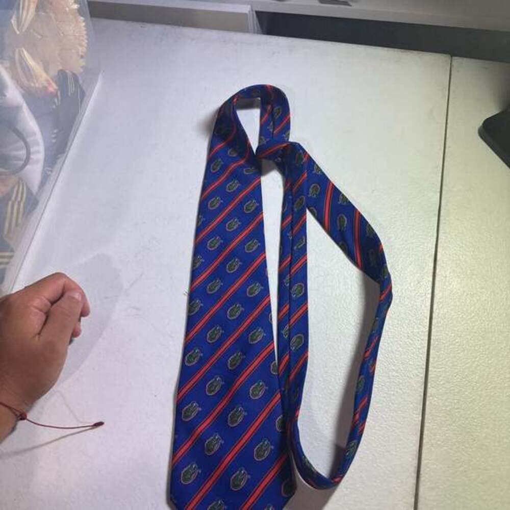 Florida gators Stripe Blue Necktie